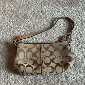 Coach Brown Signature Wristlet